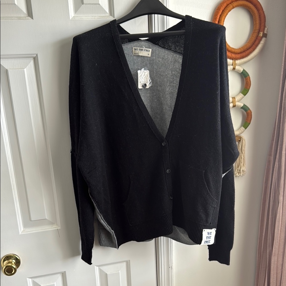 We The Free Black Cardigan Sweater